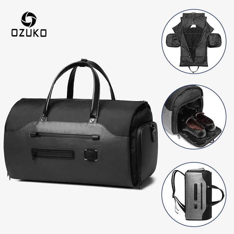 Introducing our expertly designed Waterproof Large Capacity Business Travel Bag. With its waterproof material, this bag will keep your belongings safe and dry during all your travels. The spacious interior allows for easy organization and efficient packing, making it the perfect bag for any business trip.