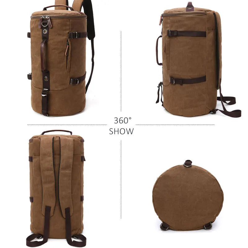 Experience the ultimate convenience and style with our Canvas Large Capacity Cylinder Backpack! Made with durable canvas, this backpack offers ample storage space while maintaining a sleek and modern design. Perfect for daily use, travel, or outdoor adventures. Upgrade your backpack game today!