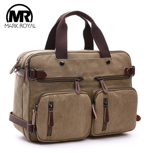 Leather & Canvas High Capacity Travel Tote